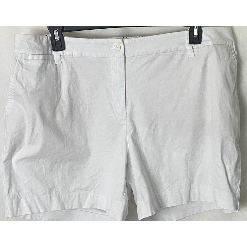 Talbots Womens Plus Petite Perfect Short 6" White Stretch Pockets‎ Sz 20WP